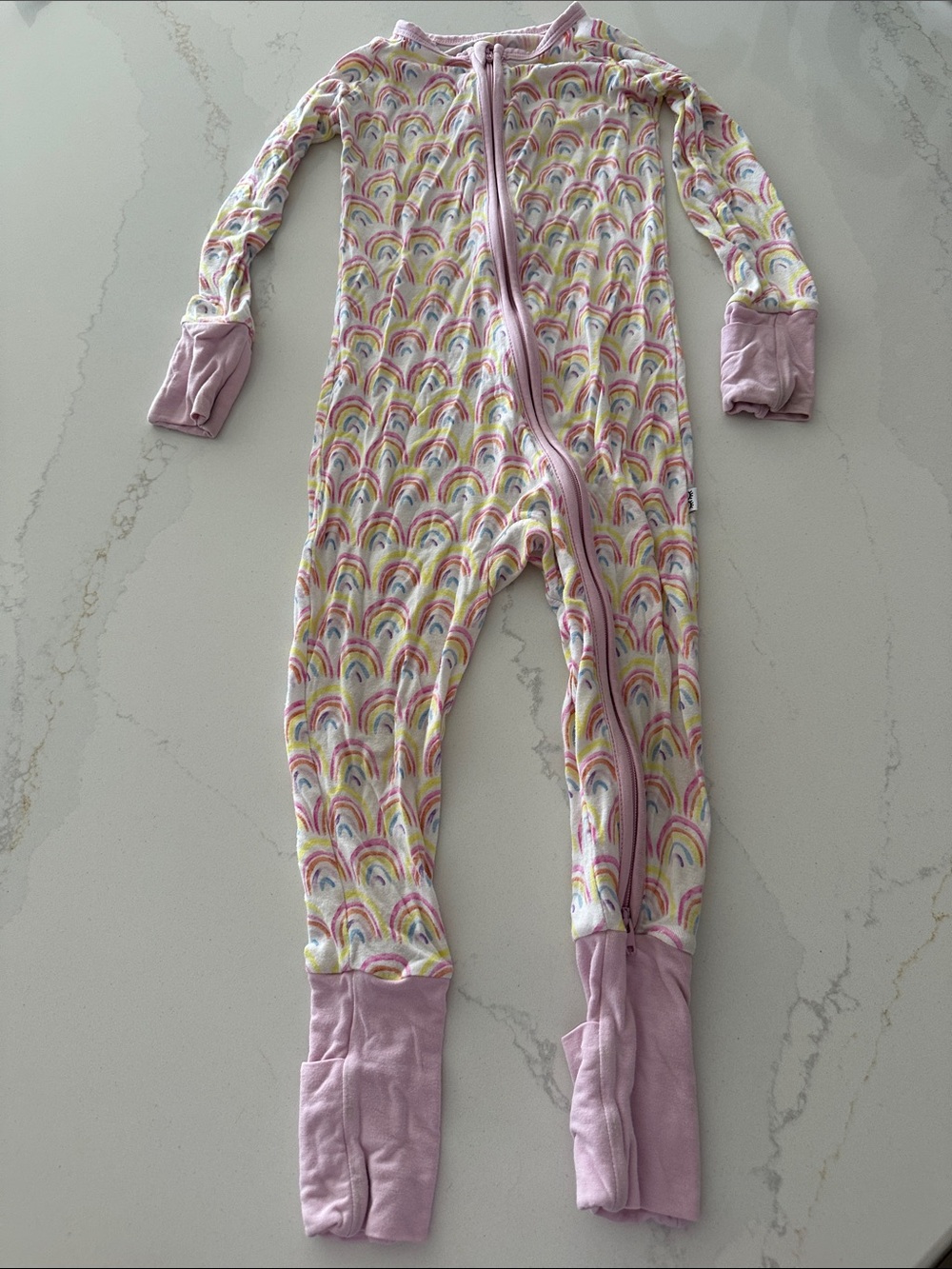 Little Sleepies Bamboo Rainbow Zippered Convertible Sleeper 12-18‎ months